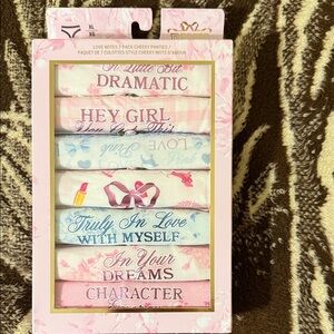 LoveShackFancy Pink and White Cheeky Panties Set